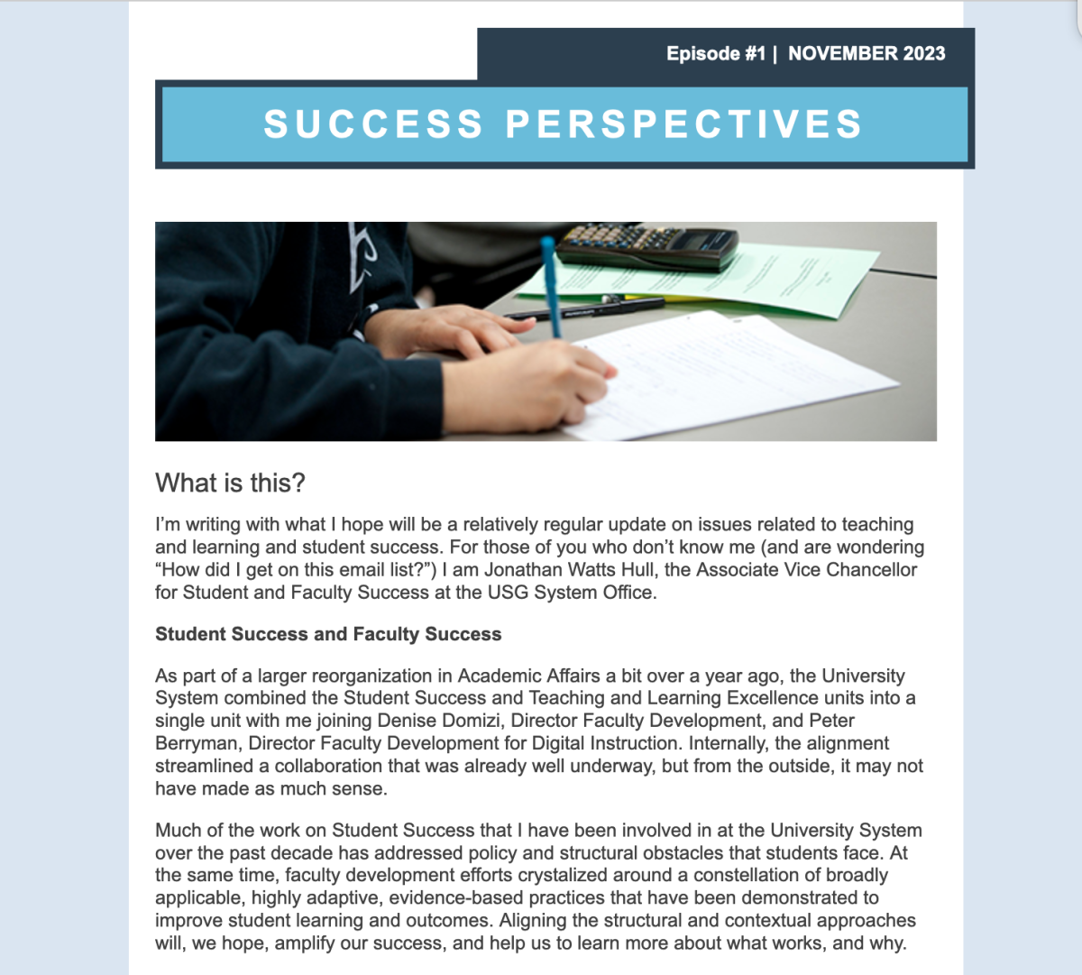 A screenshot of Success Perspectives episode 1